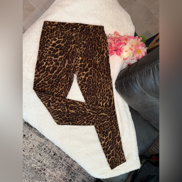 Lauren Ralph Lauren Leopard Print Skinny Pants Brown Tan - Picture 4 of 6